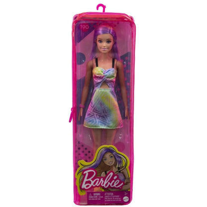 Barbie - papusa fashionista Barbie in haine curcubeu (GRB55)
