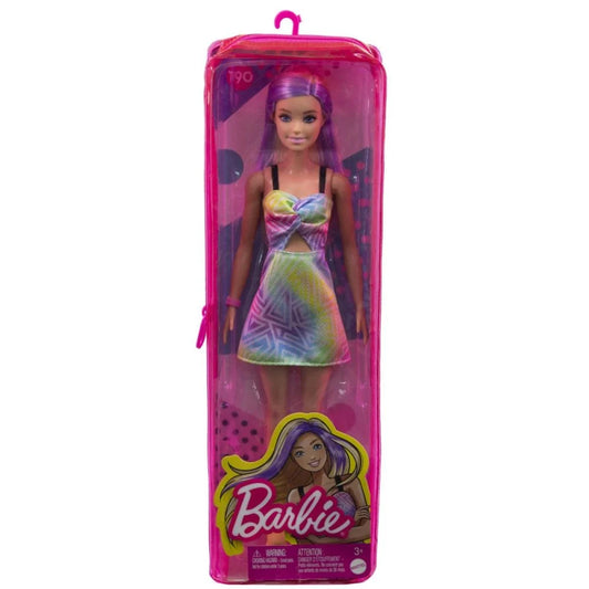 Barbie - papusa fashionista Barbie in haine curcubeu (GRB55)