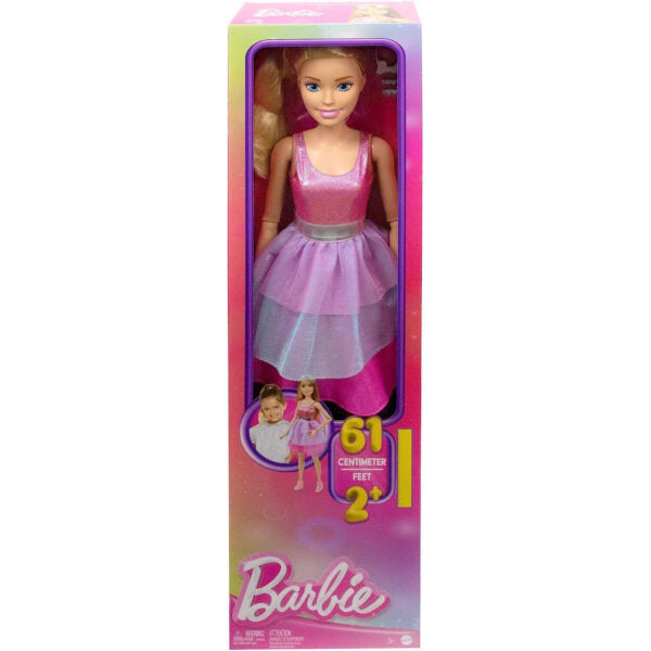 Papusa Barbie in tinuta roz, 61 cm