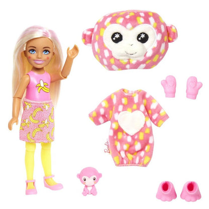 Papusa Surpriza Chelsea Cutie Reveal, seria 4, Maimutica