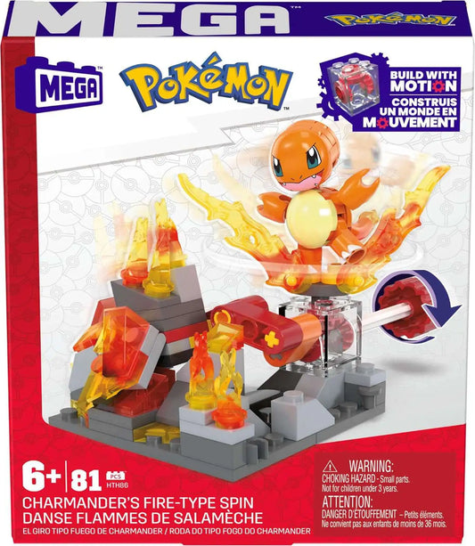 Mega Bloks Pokemon Builder Charmanders Fire-type Spin