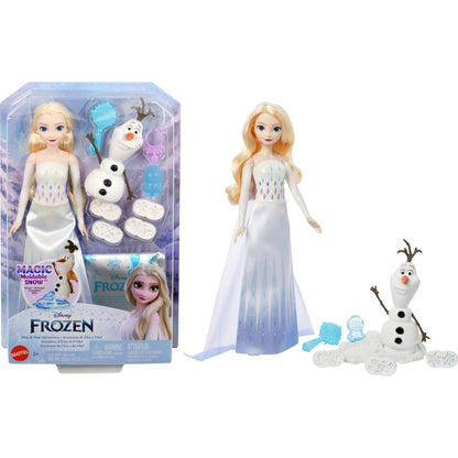 Papusa Disney Frozen, Elsa cu figurina Olaf cu nisip modelabil