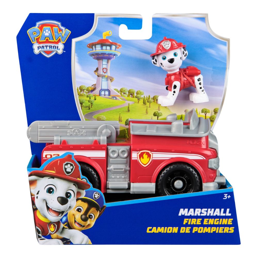 Paw Patrol Vehicule cu Figurina - Marshall Fire Engine