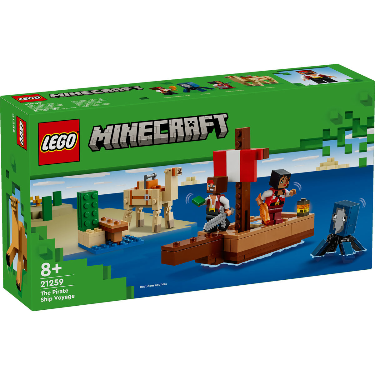 LEGO® Minecraft® - Calatorie pe corabia de pirati 21259, 166 piese