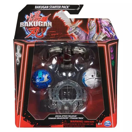 Bakugan Starter Pack Nillious, Titanium Dragonoid, Titanium Trox