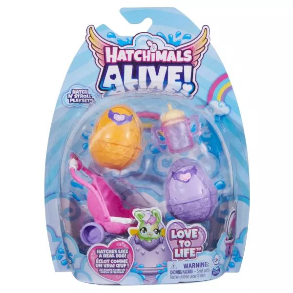 Hatchimals: Set de joacă cu cărucior