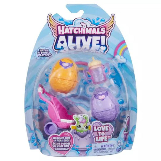 Hatchimals: Set de joacă cu cărucior