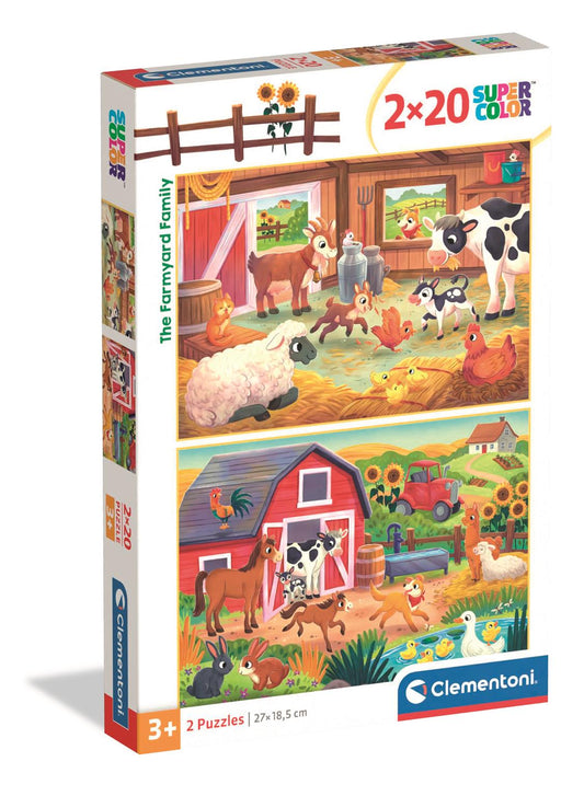 Puzzle 2x20 Piese - Animalele de la Ferma