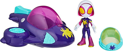 Set masinuta si figurina Ghost Spider with Glide Spinner