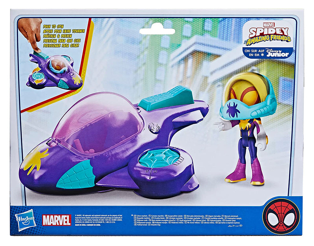 Set masinuta si figurina Ghost Spider with Glide Spinner