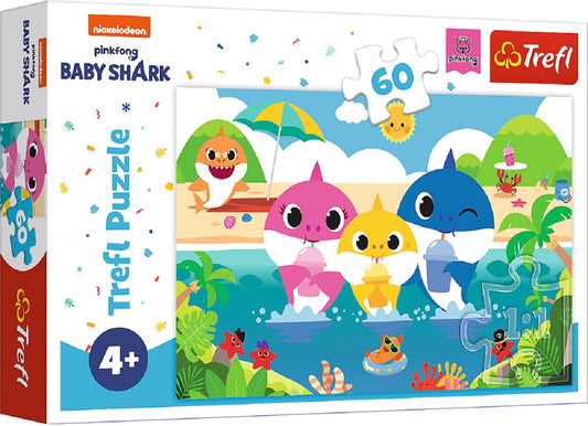 Puzzle 60 piese - Familia Baby Shark in vacanta