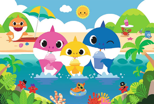 Puzzle 60 piese - Familia Baby Shark in vacanta
