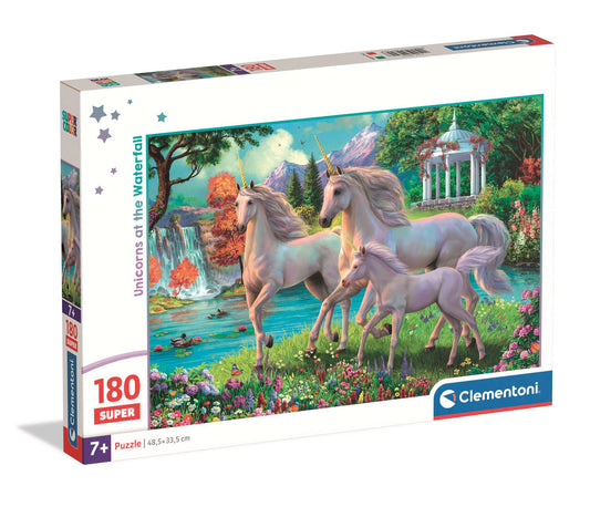 Puzzle Super 180 Piese - Unicorni la Cascada