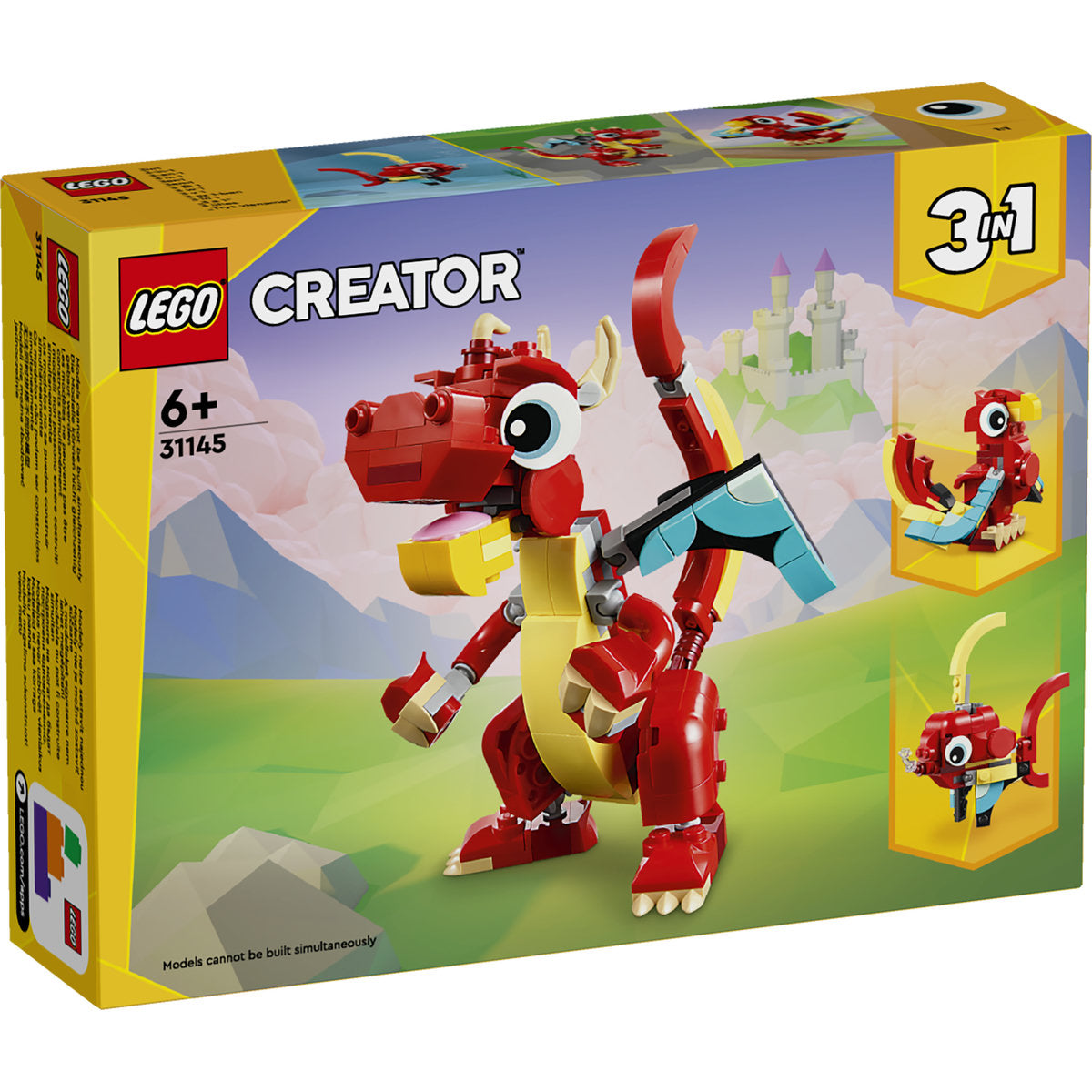 LEGO® Creator 3 in 1 - Dragon rosu 31145, 149 piese