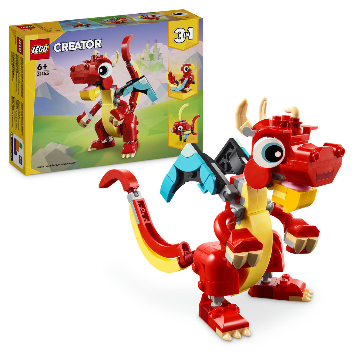 LEGO® Creator 3 in 1 - Dragon rosu 31145, 149 piese