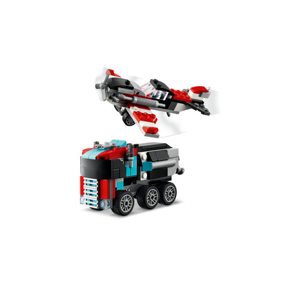 LEGO® Creator 3 in 1 - Camioneta-platforma cu elicopter 31146, 270 piese