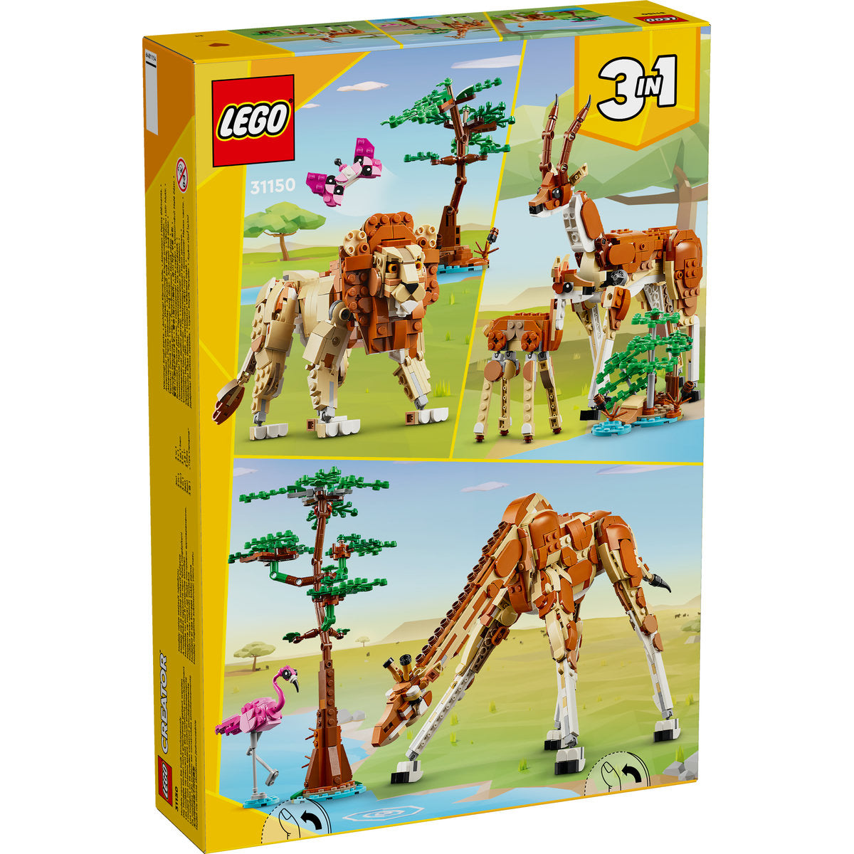 LEGO® Creator 3 in 1 - Animale salbatice din safari 31150, 780 piese