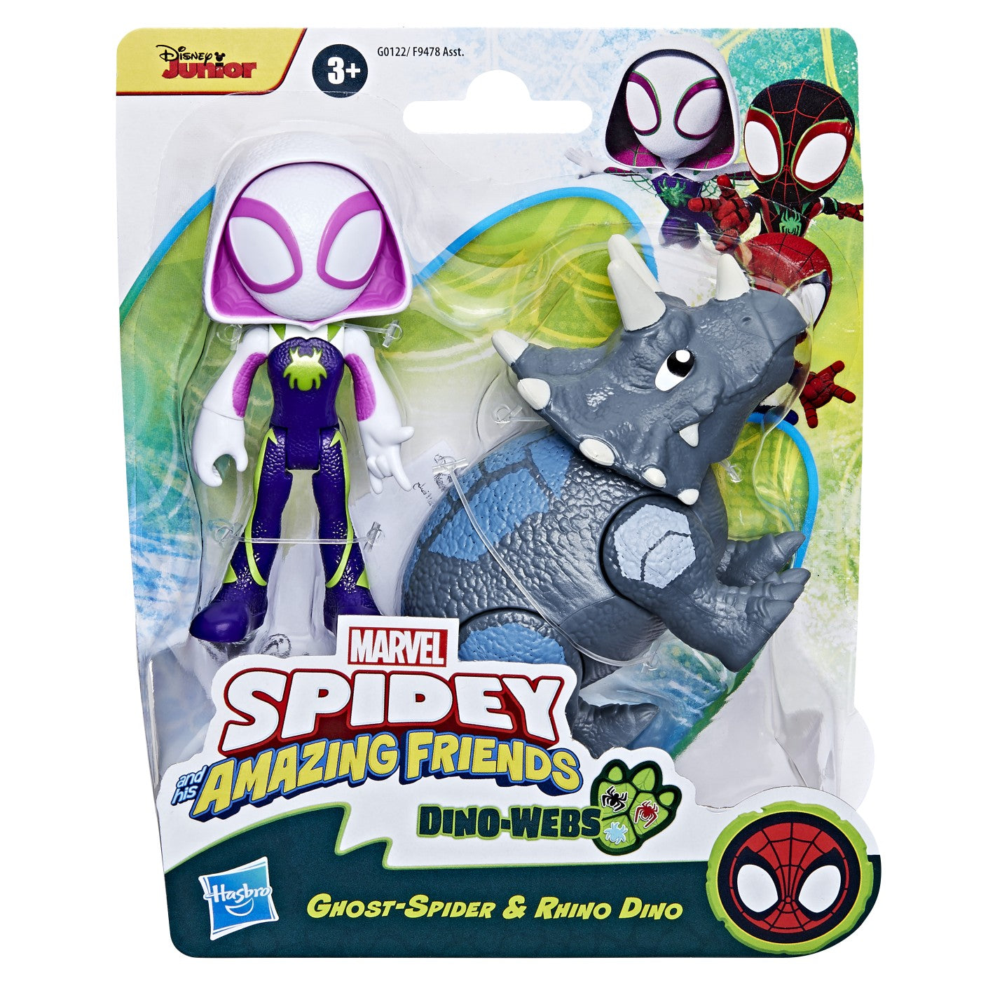 Spidey Prietenii Extraordinari - Set Rhino Dino si Ghost Spider