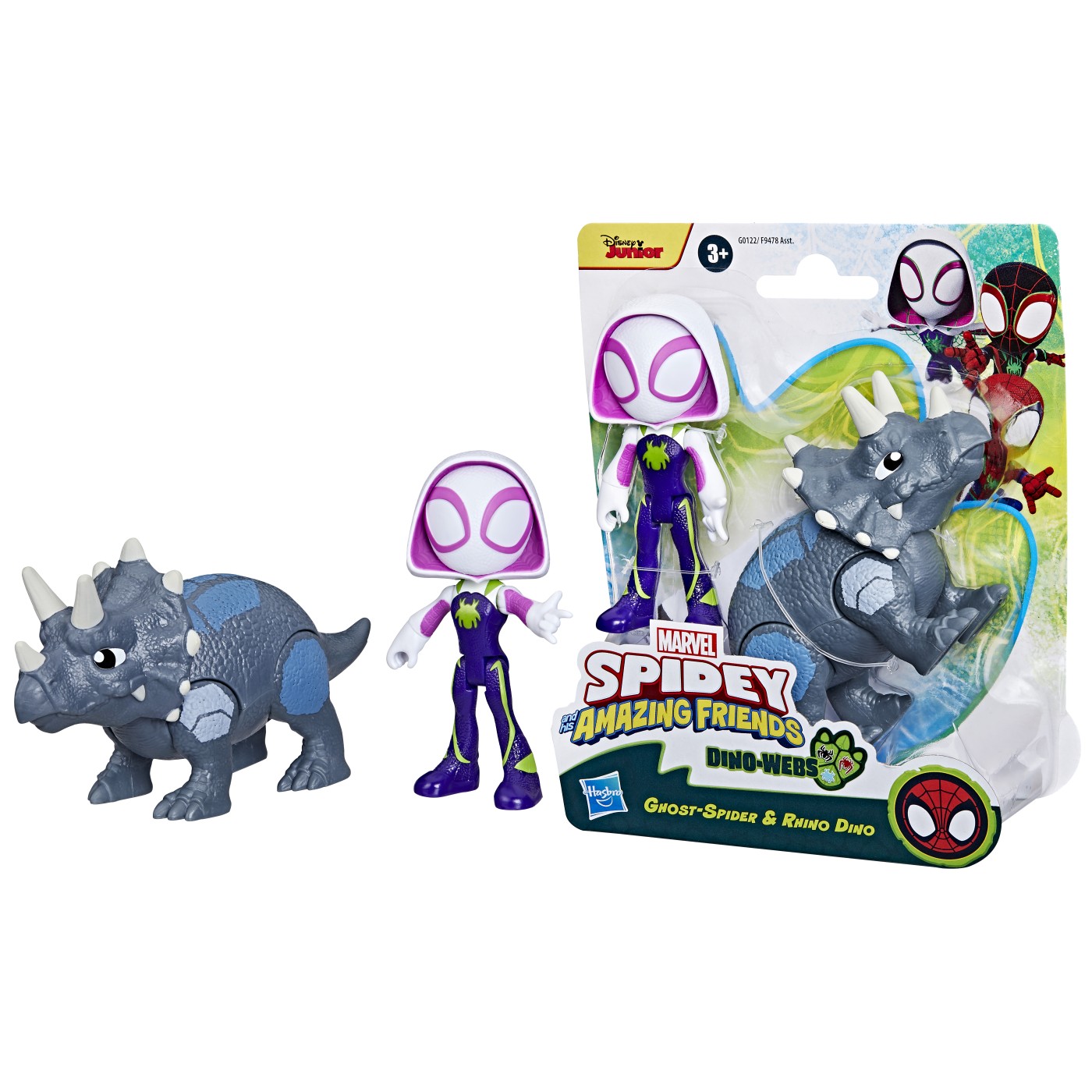 Spidey Prietenii Extraordinari - Set Rhino Dino si Ghost Spider