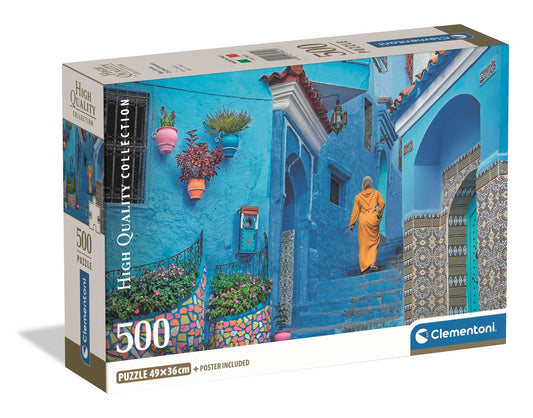 Puzzle Compact 500 Piese - Blue Street of Chefchaouen