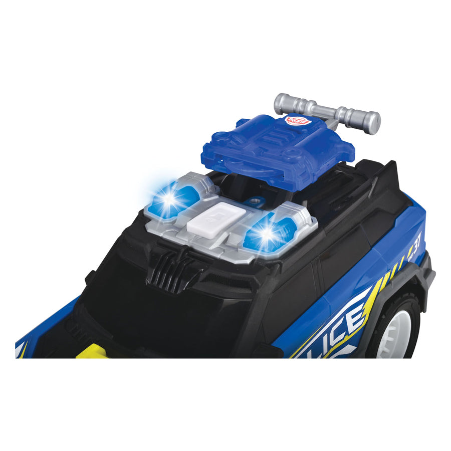 Masinuta de politie, Dickie, SUV, functii lumini si sunete, albastru, 30cm
