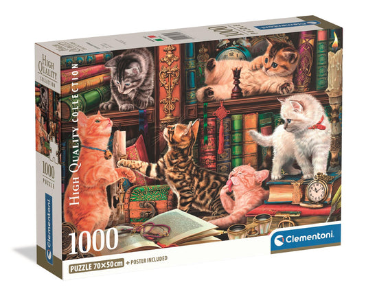 Puzzle Compact 1000 Piese - Curious Whiskers (Pisici)