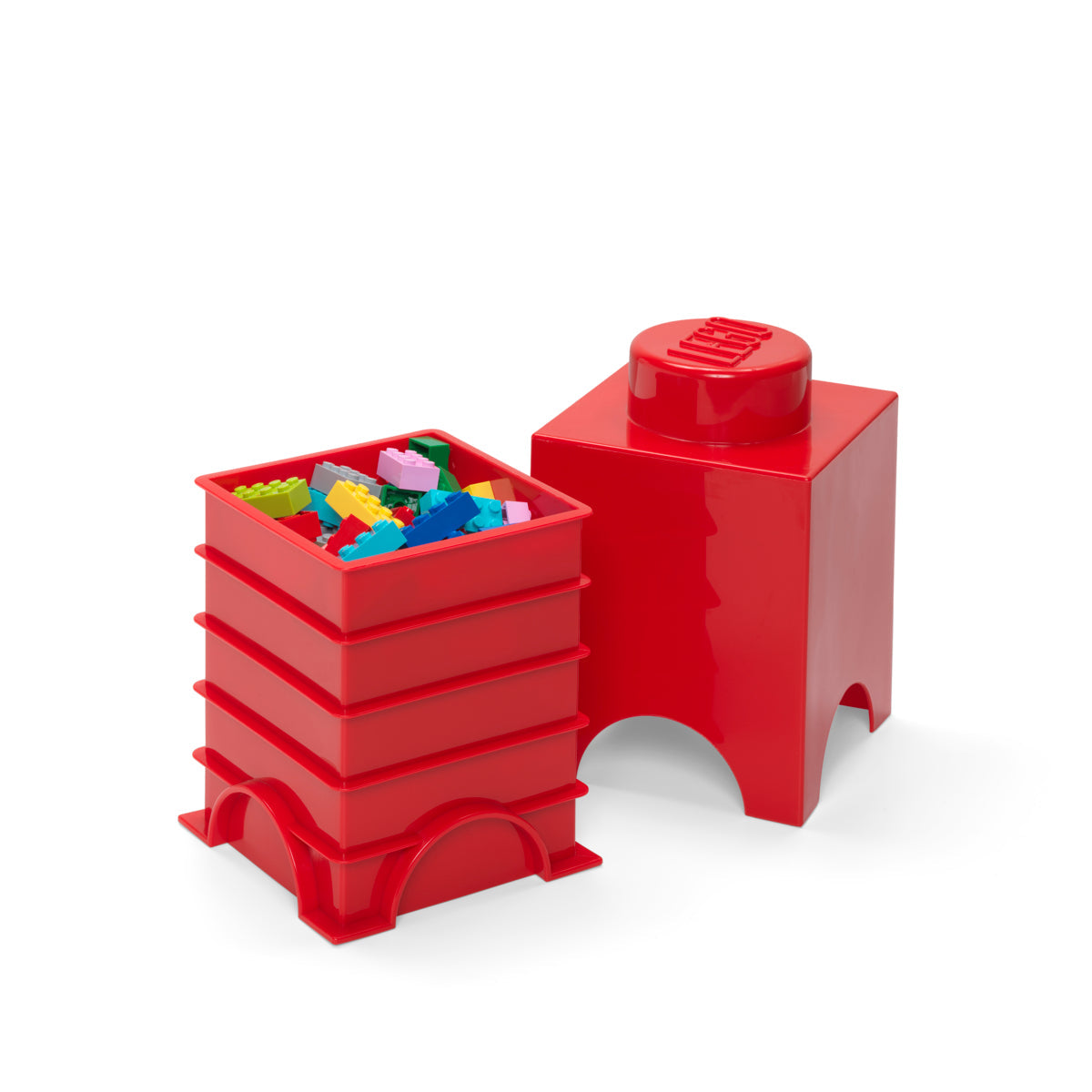 Cutie depozitare LEGO 1x1 - Rosu