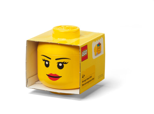 Mini Cutie Depozitare Cap Minifigurina LEGO (10,2x11,5cm) - Fata