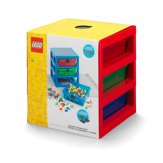 Masuta LEGO cu 3 sertare de depozitare - Rosu