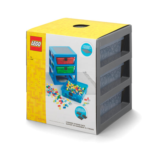 Masuta LEGO cu 3 sertare de depozitare - Gri