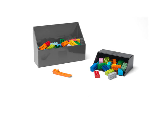Set adunat caramizi LEGO, 2 piese - Gri/Negru