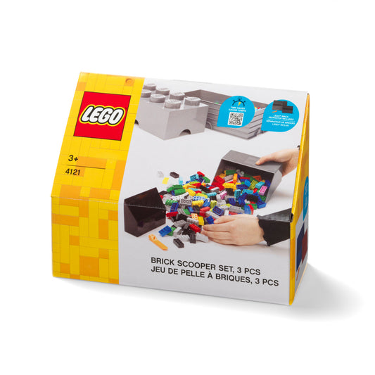 Set adunat caramizi LEGO, 2 piese - Gri/Negru
