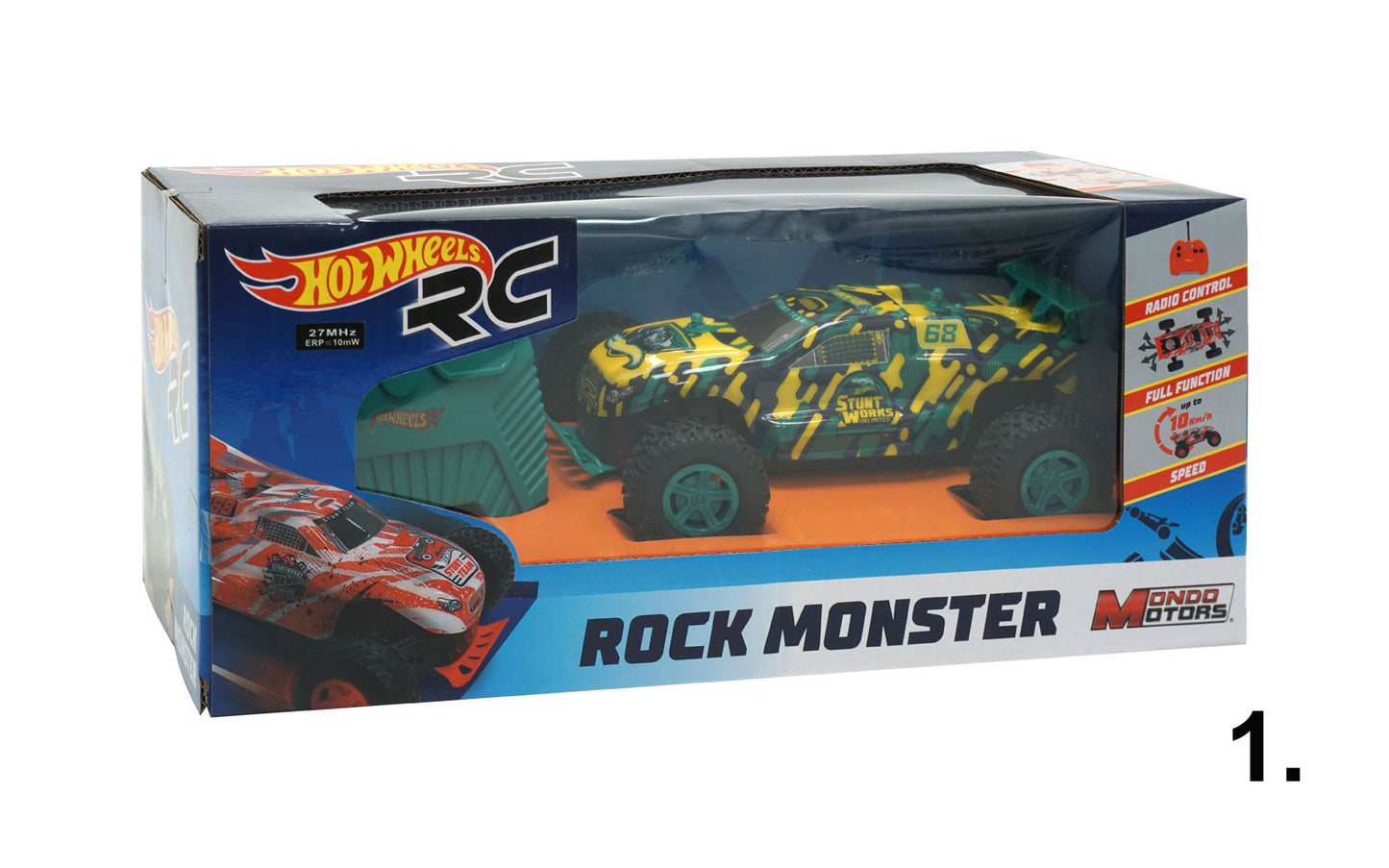 Hot Wheels Rock Monster - RC maşină cu telecomandă 1/24, verde
