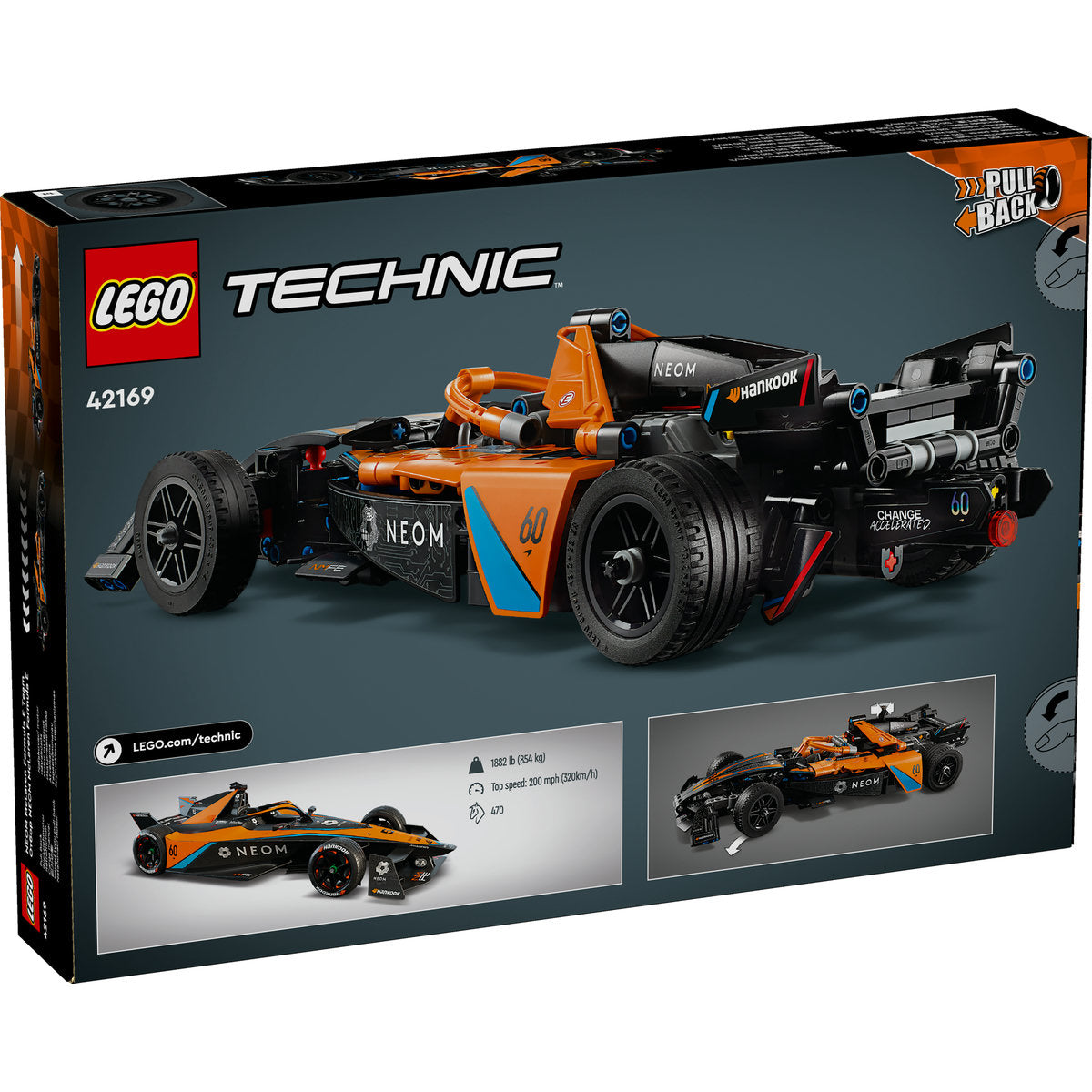 LEGO® Technic - Neom Mclaren Formula E race car 42169, 452 piese