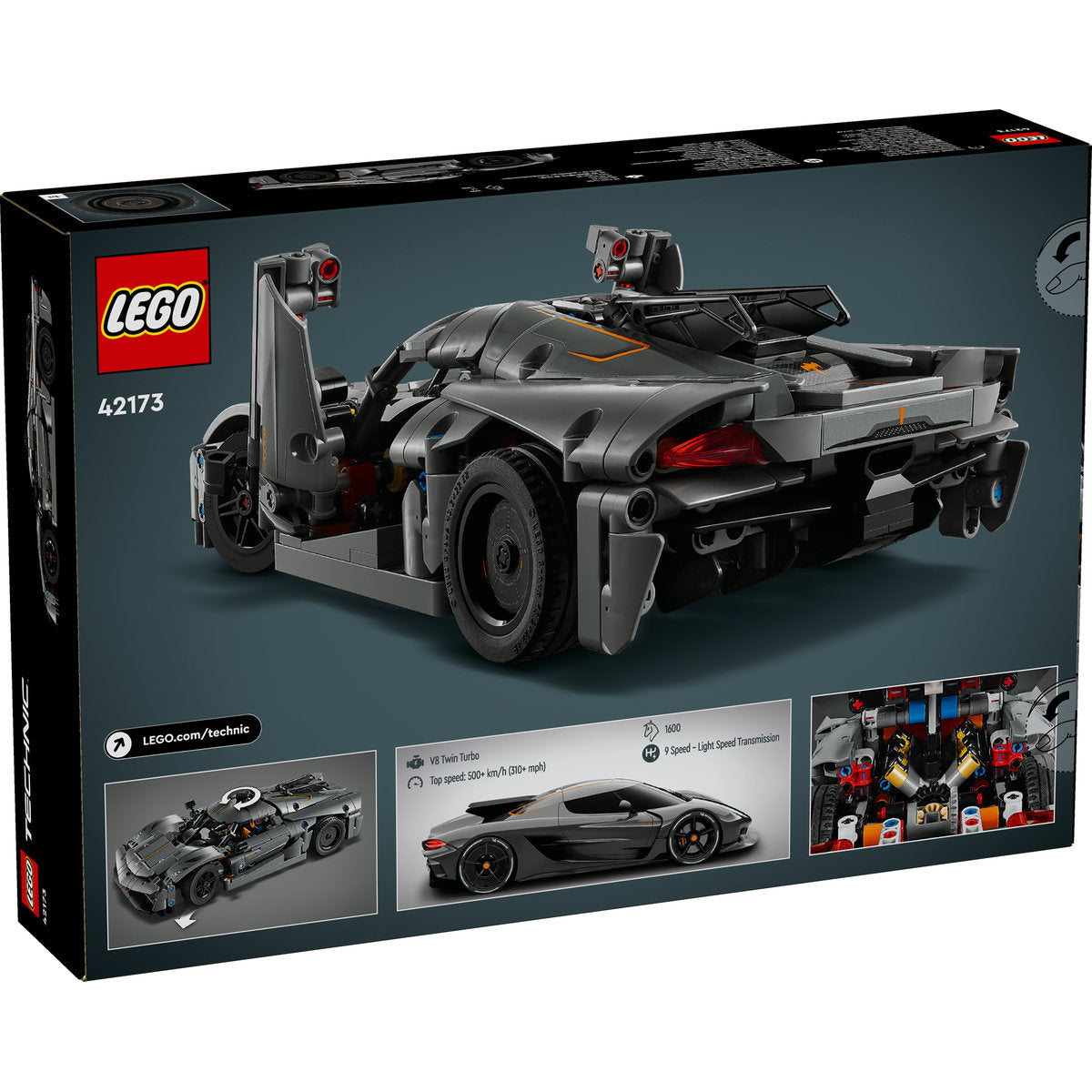 LEGO® Technic - Hipermasina Koenigsegg Jesko Absolut gri 42173, 801 piese