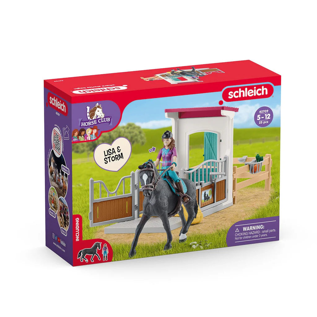 Set de joaca Schleich, Boxa pentru cai, Lisa si Storm