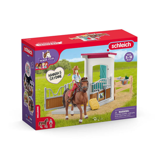 Set de joaca Schleich, Boxa pentru cai, Hannah si Cayenne