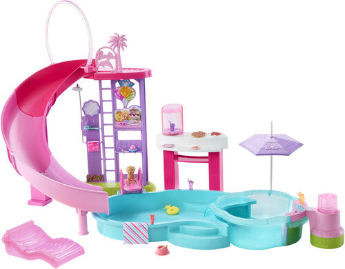 Barbie Dream Pool, 6 zone de joac?, piscina cu tobogan, jacuzzi