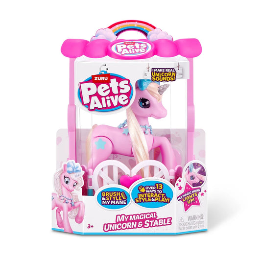 Pets Alive Unicorn interactiv cu grajd