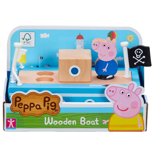 Peppa Pig Figurina cu barca din lemn