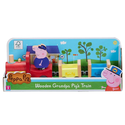 Peppa Pig Trenulet din lemn cu figurina Peppa