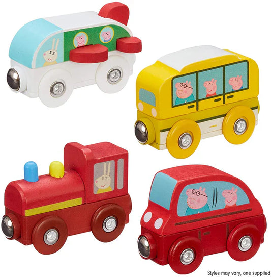 Peppa Masinute din lemn, cu magnet, asst.