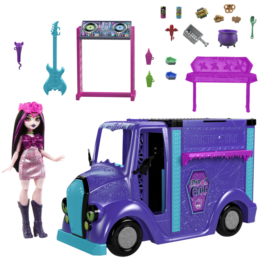 Set Monster High Fangtastic Rockin' Food Truck cu papusa