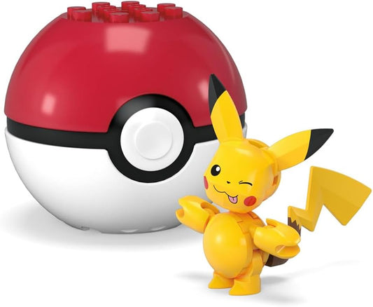 Mega Construx Pokemon Pokeball - Pikachu, 16 piese