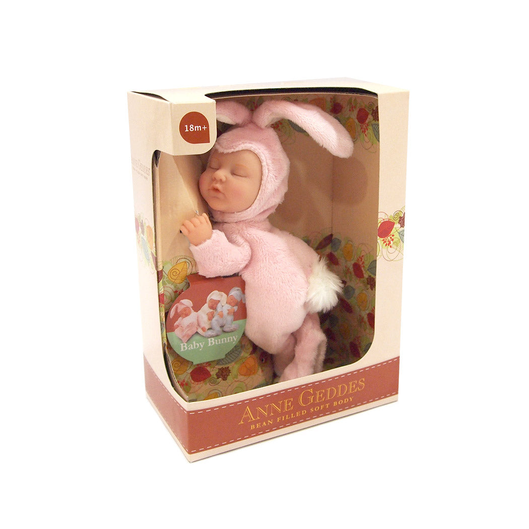 Papusa Anne Geddes - Pui de iepuras 23 cm - roz