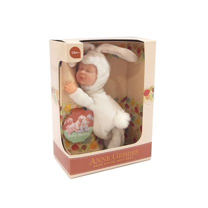 Papusa Anne Geddes - Pui de iepuras 23 cm - alb