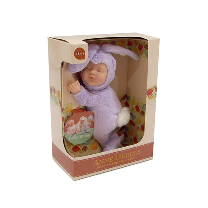Papusa Anne Geddes - Pui de iepuras 23 cm - mov