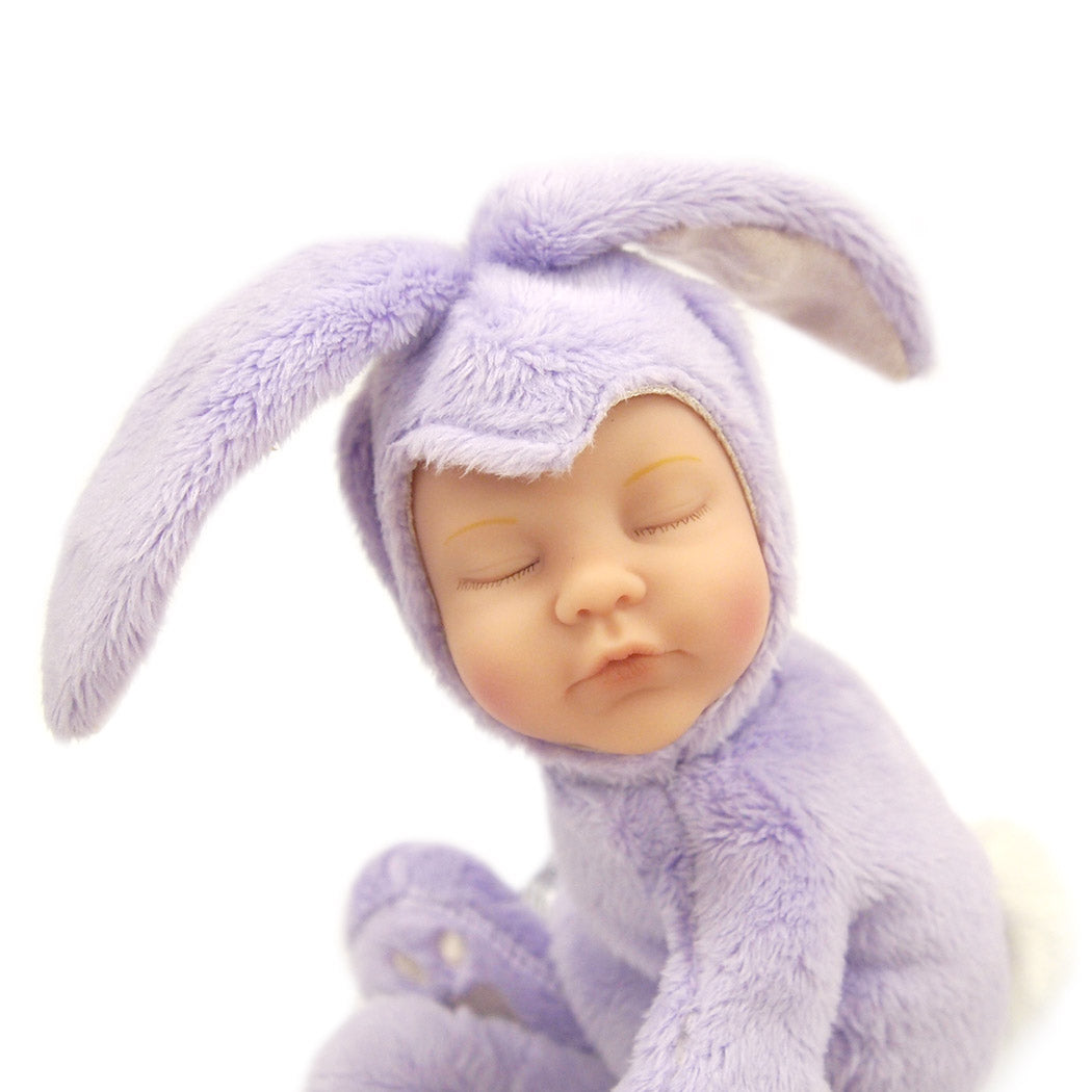 Papusa Anne Geddes - Pui de iepuras 23 cm - mov