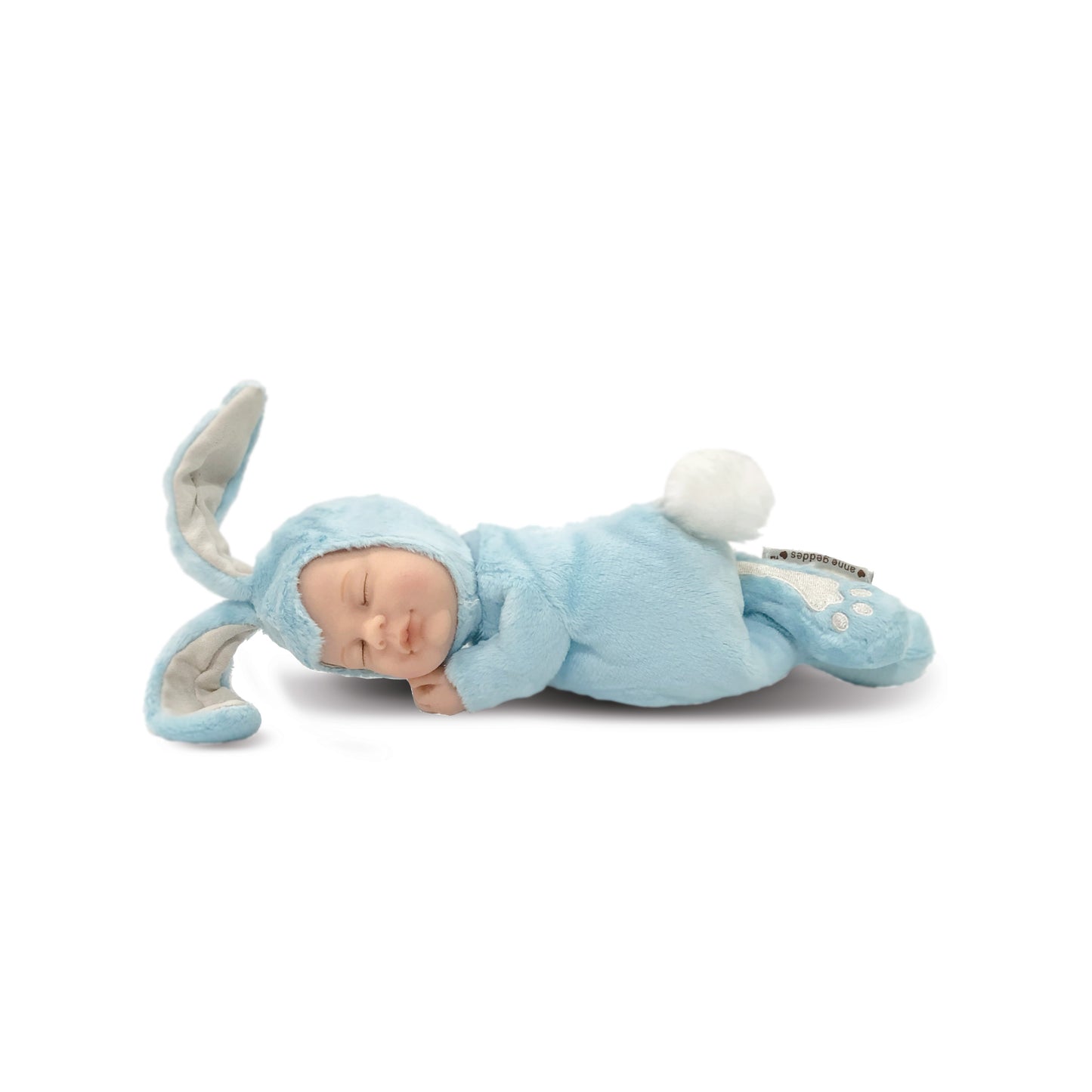Papusa Anne Geddes - Pui de iepuras 23 cm - albastru