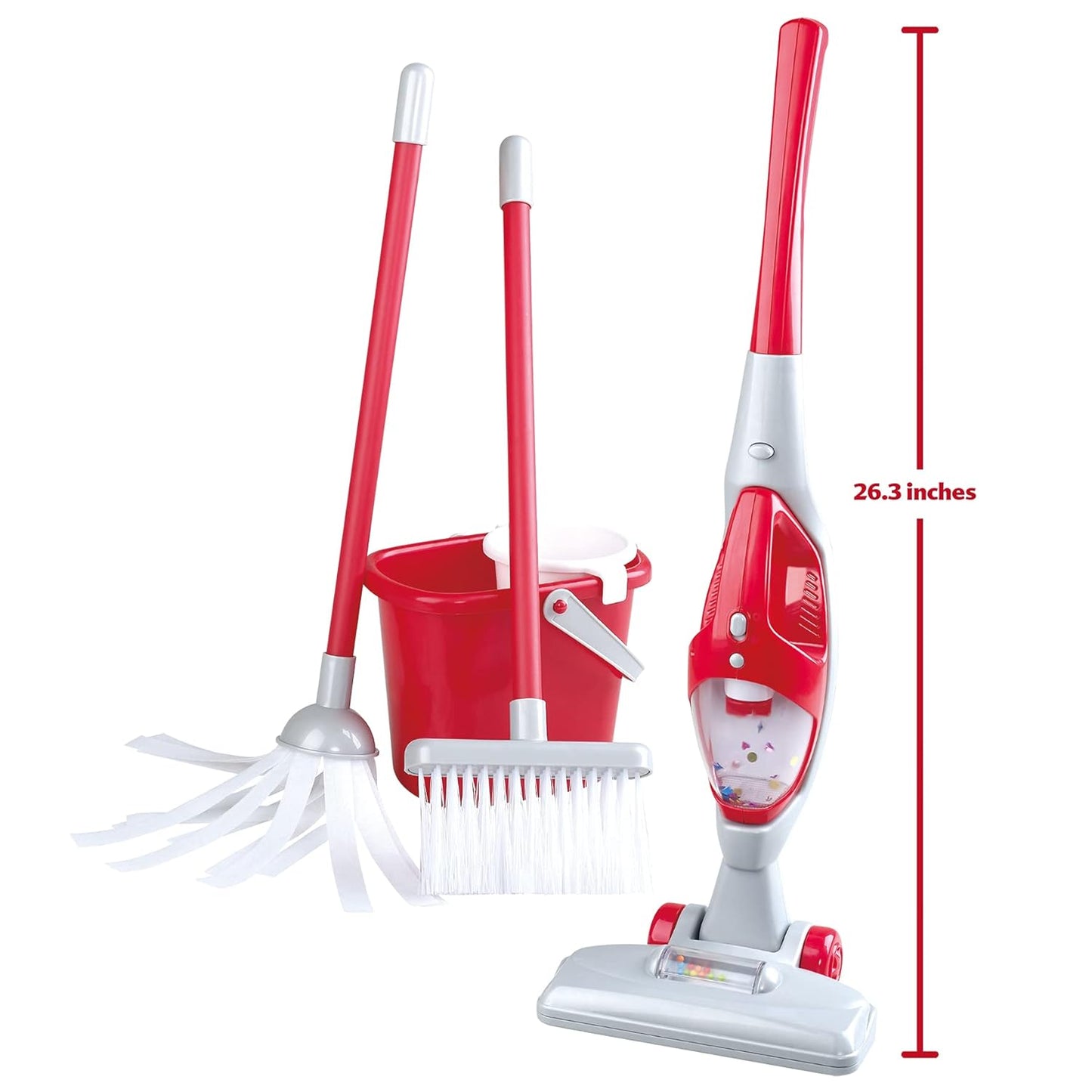 Set de curatenie pentru copii PlayGo cu aspirator, mop, galeata si matura